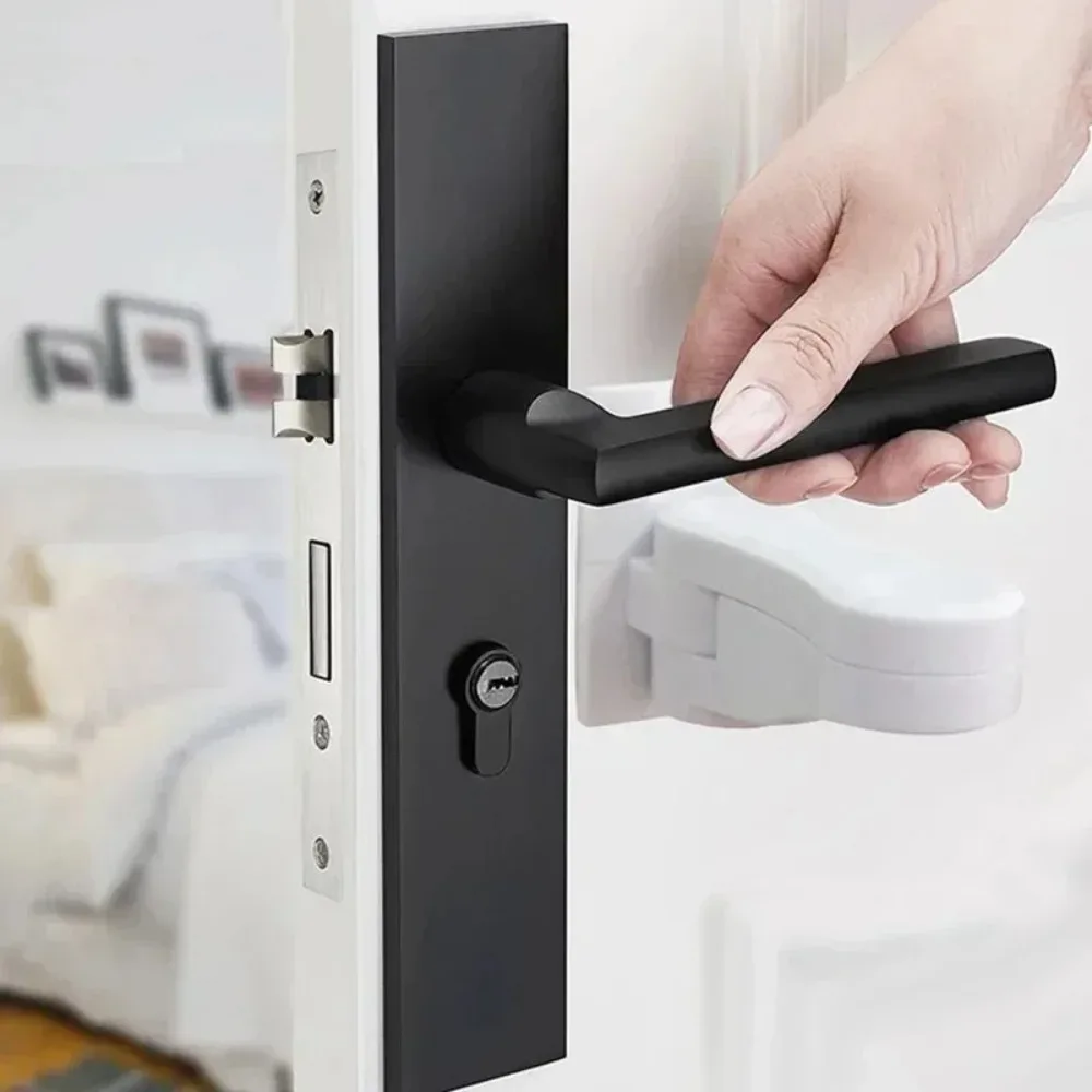 Universal Door Lever Lock Professional Furniture Handles Locks Stopper Children Baby Safety Protection Device Cabinet Latch Kids