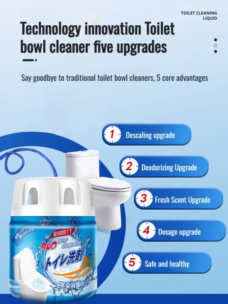Long lasting automatic bottled water toilet bowl cleaner