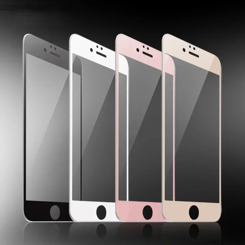 

Закаленное стекло 9H с полным покрытием для iPhone 7 8 Plus SE 2020 X XR XS 11 12 Mini Pro Max, 2 шт., черное, белое, розовое золото