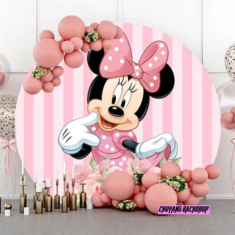 Fond De Décor Minnie Mouse Rose, Pour Baby Shower Ou Anniversaire Fille