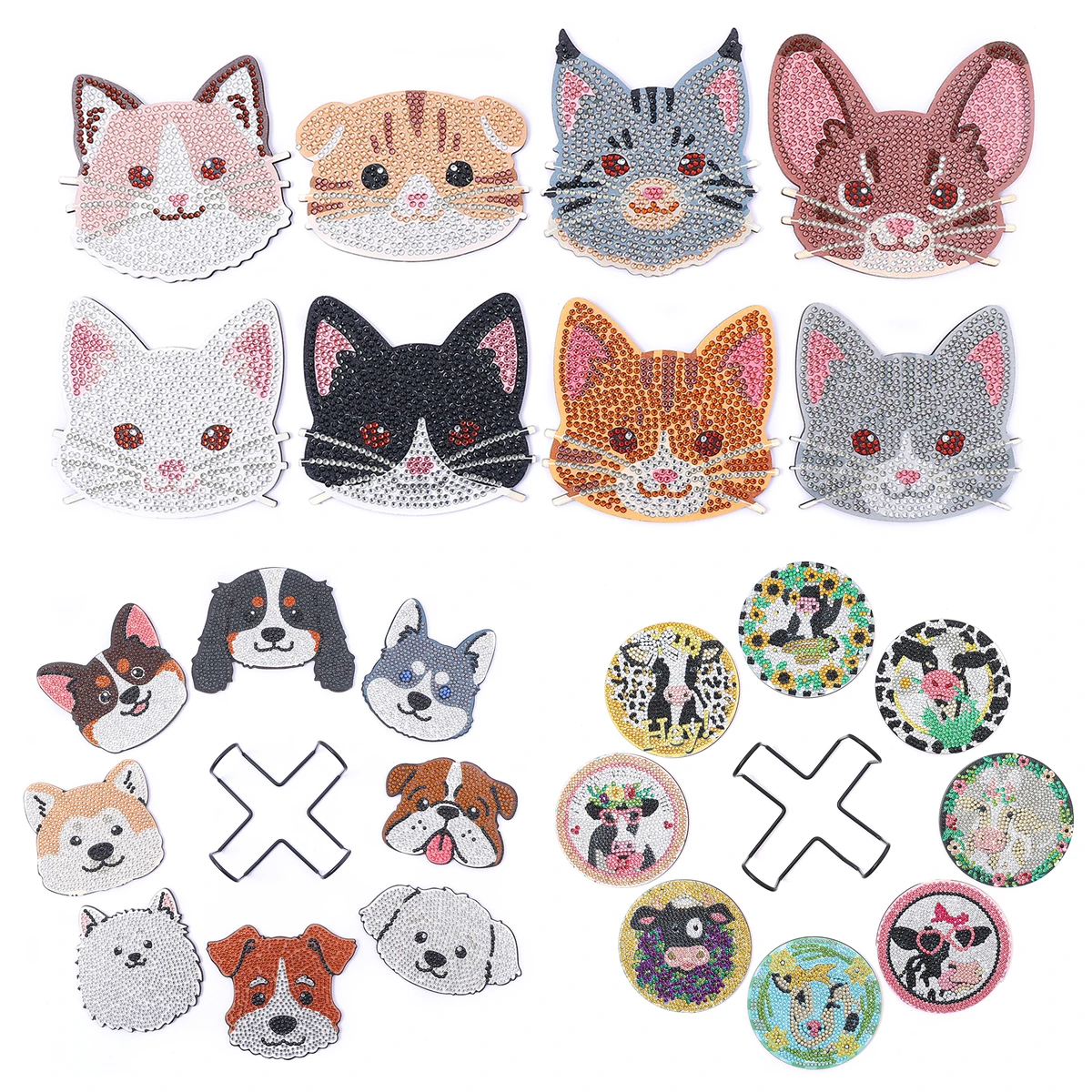 Sottobicchieri Diamond Painting F4B Sottobicchieri Mandala (1) Diamond Painting | Strass Rotondi | Con Supporto | Sottobicchieri | Bambini | Pacchetto Adulti E Bambini Diamond Painting Sottobicchieri