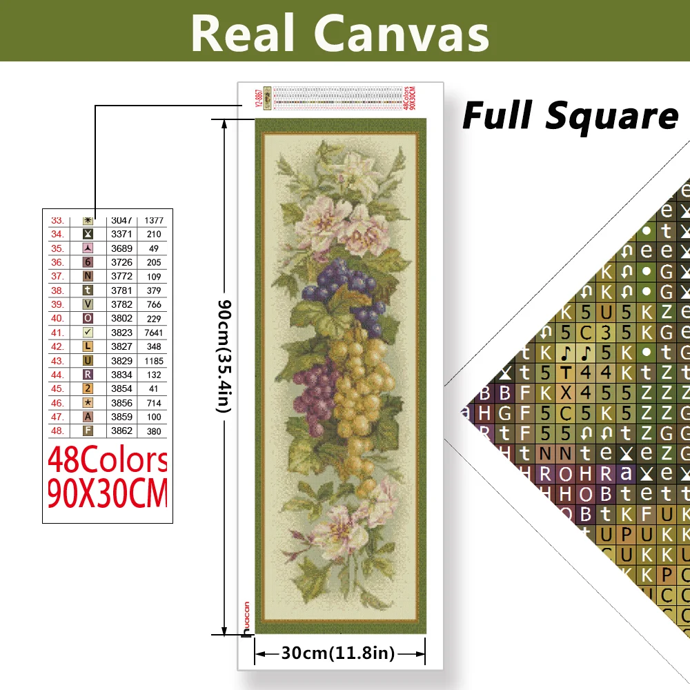 Huacan Diamond Mosaic Fruit 5D Diamond Painting Embroidery Complete Kit Landscape Beaded Pictures Handmade Gift Wall Decor diamond painting