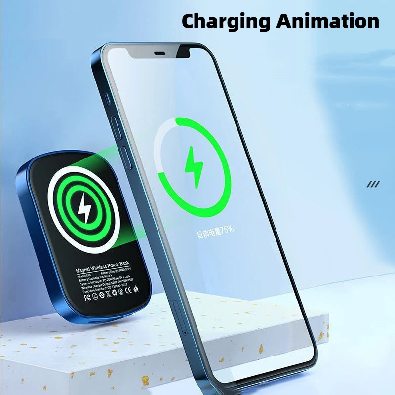 Magnetic Power Bank 10000mAh For iPhone Samsung Xiaomi External Auxiliary Spare Battery Portable Wireless Charger Mini Powerbank