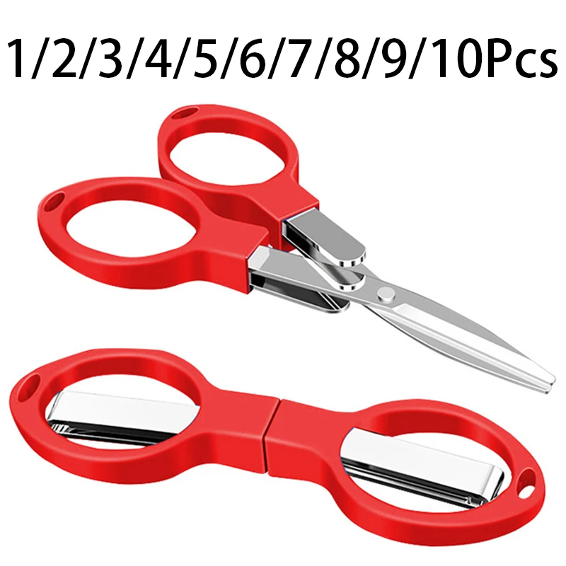 1-10Pcs-Small-Folding-Scissors-Stainless-Steel-Stretch-Travelling ...