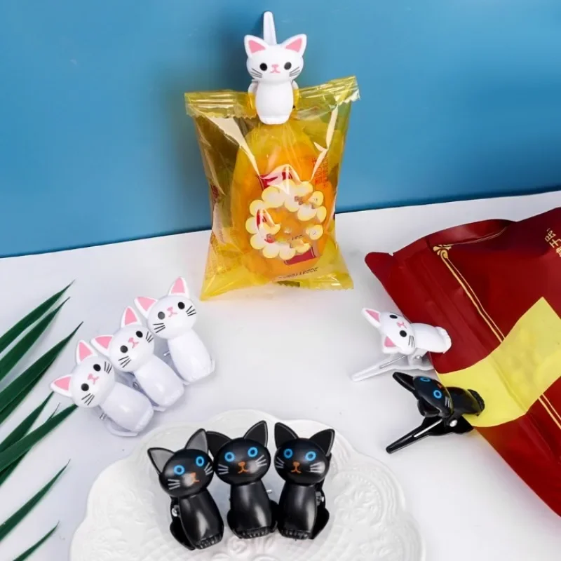2-16Pcs Sealing Bag Clips Cute Cat Shape Portable Snack Clamp Office Message Photo Clip Home Laundry Hanging Clothes Sock Clamps