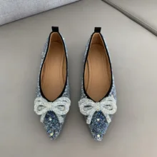 

Women Shoes Flats Pointed Toe Summer Mules Slip-on Slippers Bow Knot Luxury Designer Shoes Low Heel Casual Ladies Shoes Loafers