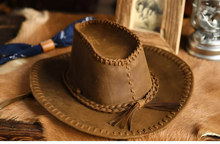 کلاه کابوی دستساز چرم طبیعی Crazy Horse 11 S3058de233d514c8e9fcebbddc84ffba5J