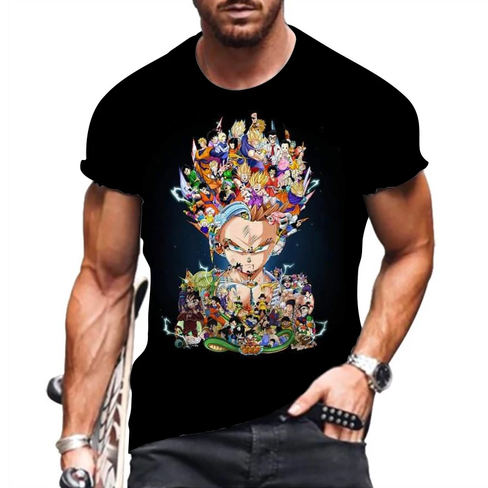 

Printed T-shirt Anime Tops Dragon Ball Z High Quality Goku New Gym 2024 Men's Trend Clothes Oversized Tshirt Short Sleeve Y2k