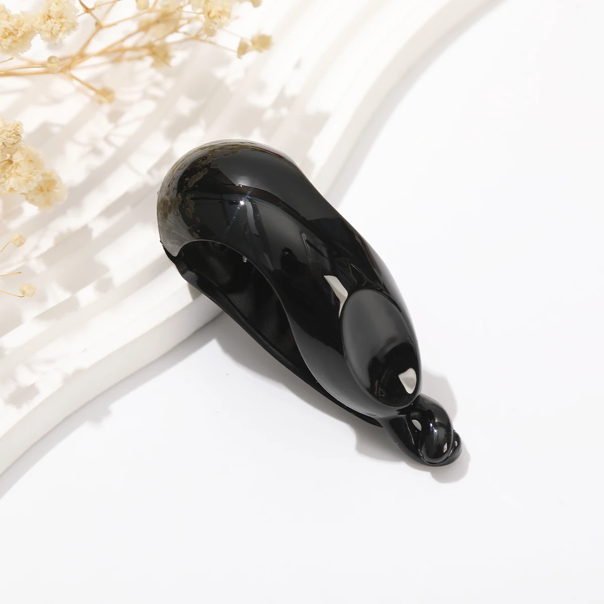 Amber Color Banana Clip Hairpin For Women Ponytail Hair Accessory Simple Summer Korean Hair Clip Toothed Non-slip Hair Clip