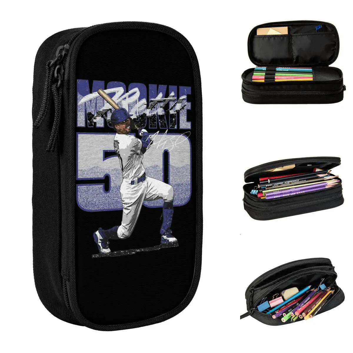 

Бейсбольный плеер Mookie Betts, стильный футляр для ручек, сумка большой вместимости для девочек и мальчиков, школьные пеналы на молнии