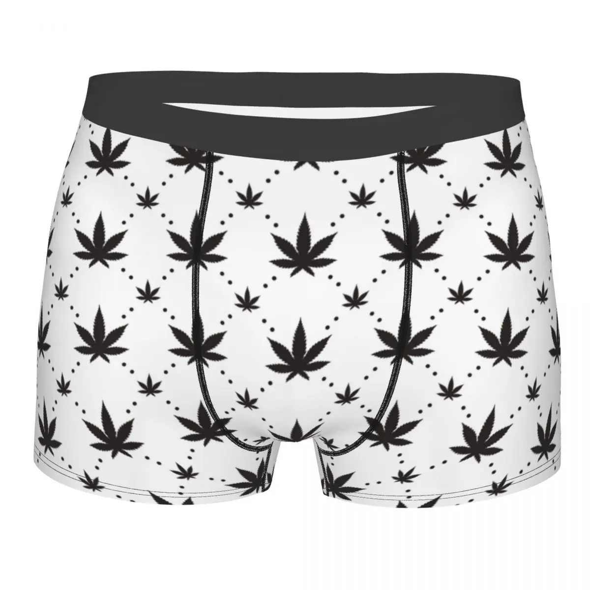 

Cannabis Leaf Men's Underwear Marijuana Weed Retro Style Boxer Briefs Shorts Panties Novelty Polyester Underpants for Male S-XXL