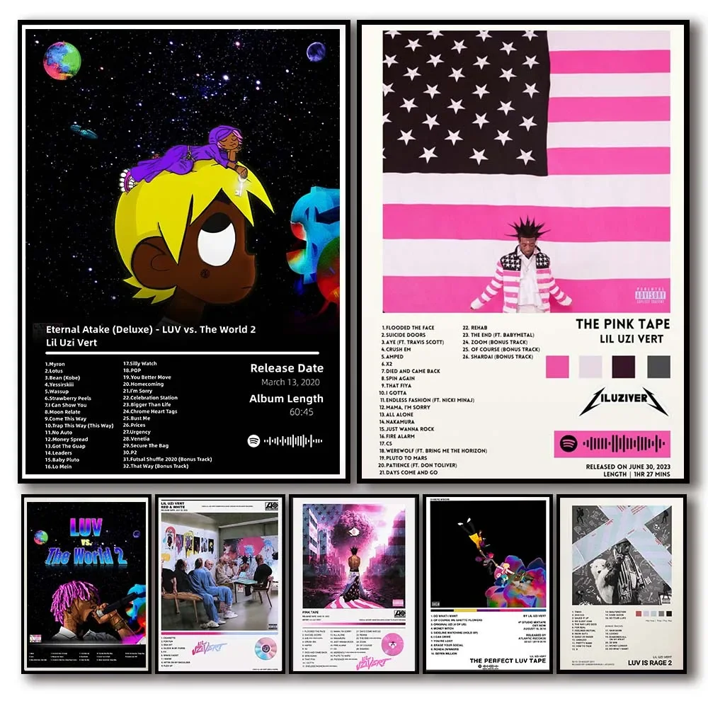 American Hip Hop Rapper Lil Uzi Vert Music Album Cover Pink Tape
