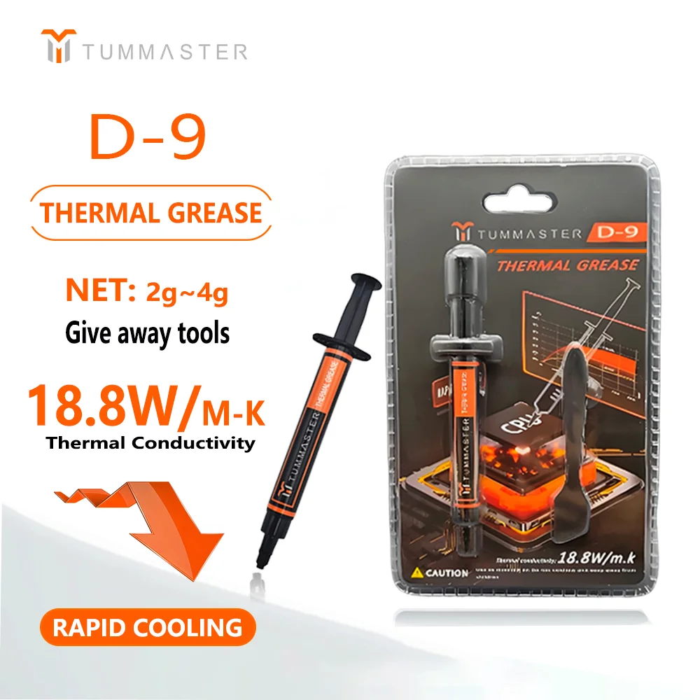 TUMMASTER pâte thermique pour processeur Central haute thermique 18.8 W/m-k graisse thermique pour boîtiers de PC de jeu CPU PS5 refroidissement du processeur