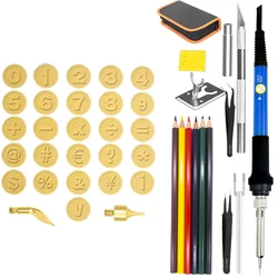 26 Digital Engraving Pyrography Pen Pyrography Pen Gourd Lettering Hot Stamping Tool Symbol Welding Head Set
