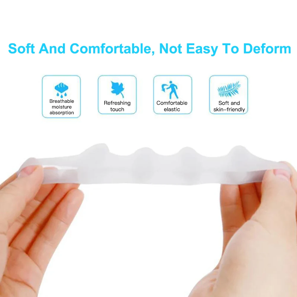 Toe Separators Silicone Gel Thumb Corrector Bunion Foot Toe Hallux Valgus Protector Separator Finger Straightener Adjuster Foot Care Tools toe separators toe corrector manicure pedicure tools toe protector finger splint