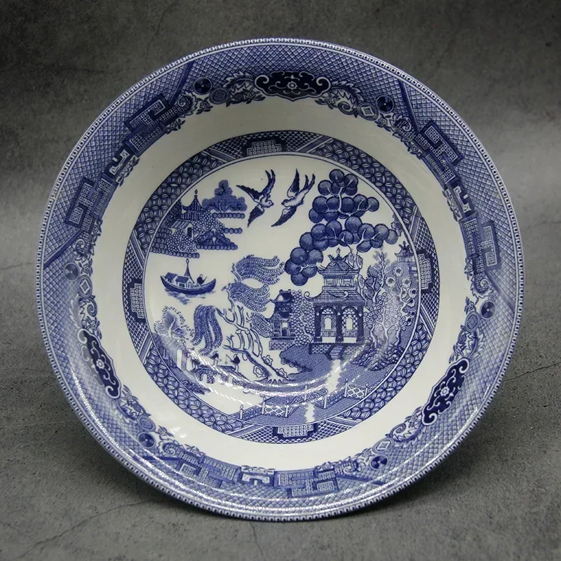 The Blue Willow Dinner Set Elegant England Style Ware Ceramic Breakfast Plate Beef Dishes Dessert Dish Soup Bowl
