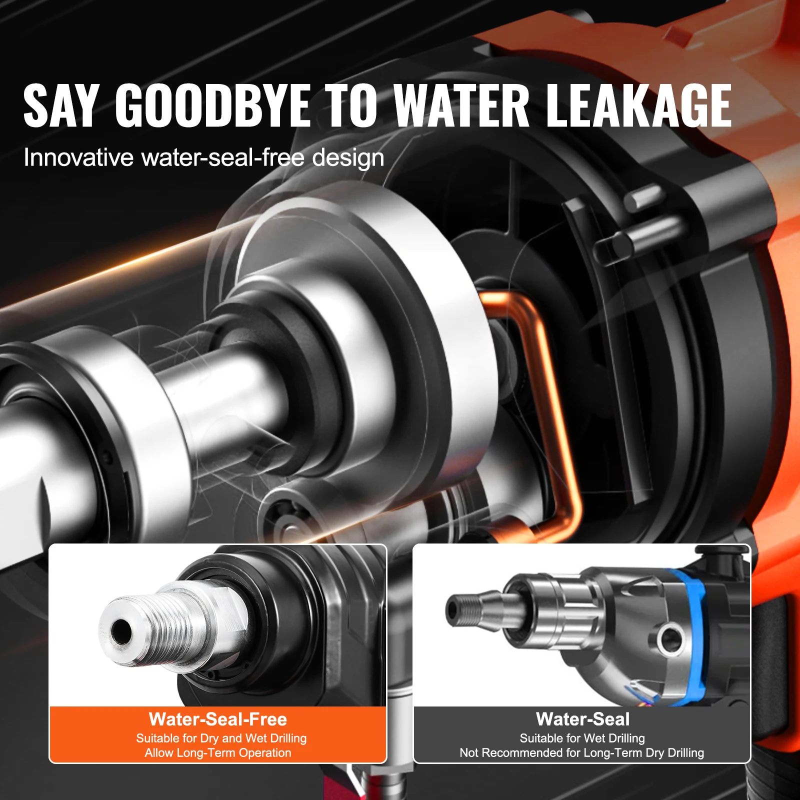 SucceBuy 3000W/3200W Core Drill Machine Drilling Diameter Diamond Stand Core Drill Rig Rugged Concrete Core Drill Wet Dry Use