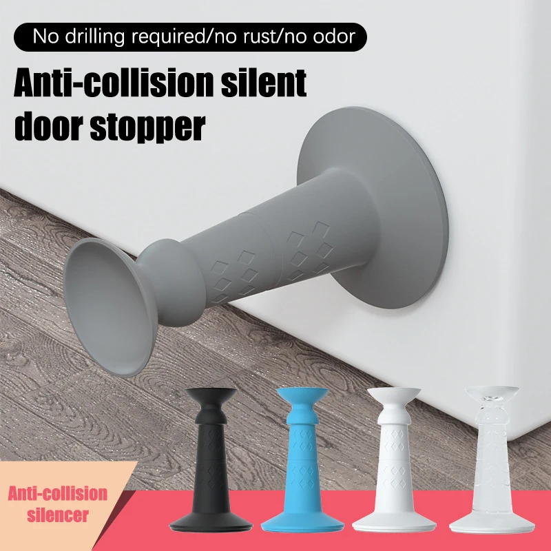 Anti-collision Silicone Mute Self-Adhesive Door Stopper Bumper Door Suction Rear Retainer Wall Protector Hidden Holder