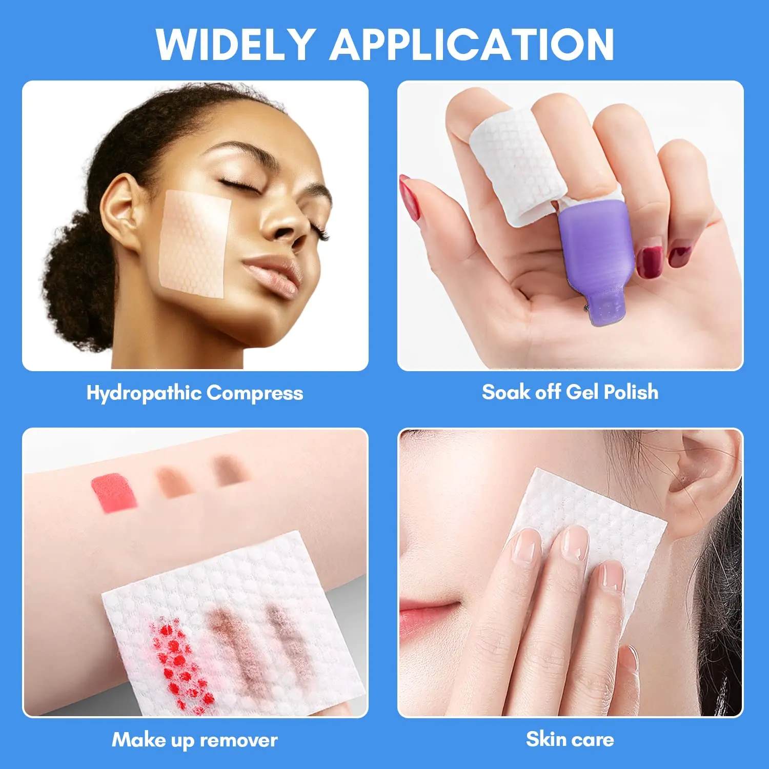 Makartt Lint Free Nail Wipes, AB Side Design Super Absorbent Cotton Pads 450PCS for Soak Off Gel Nail Polish Remover 6