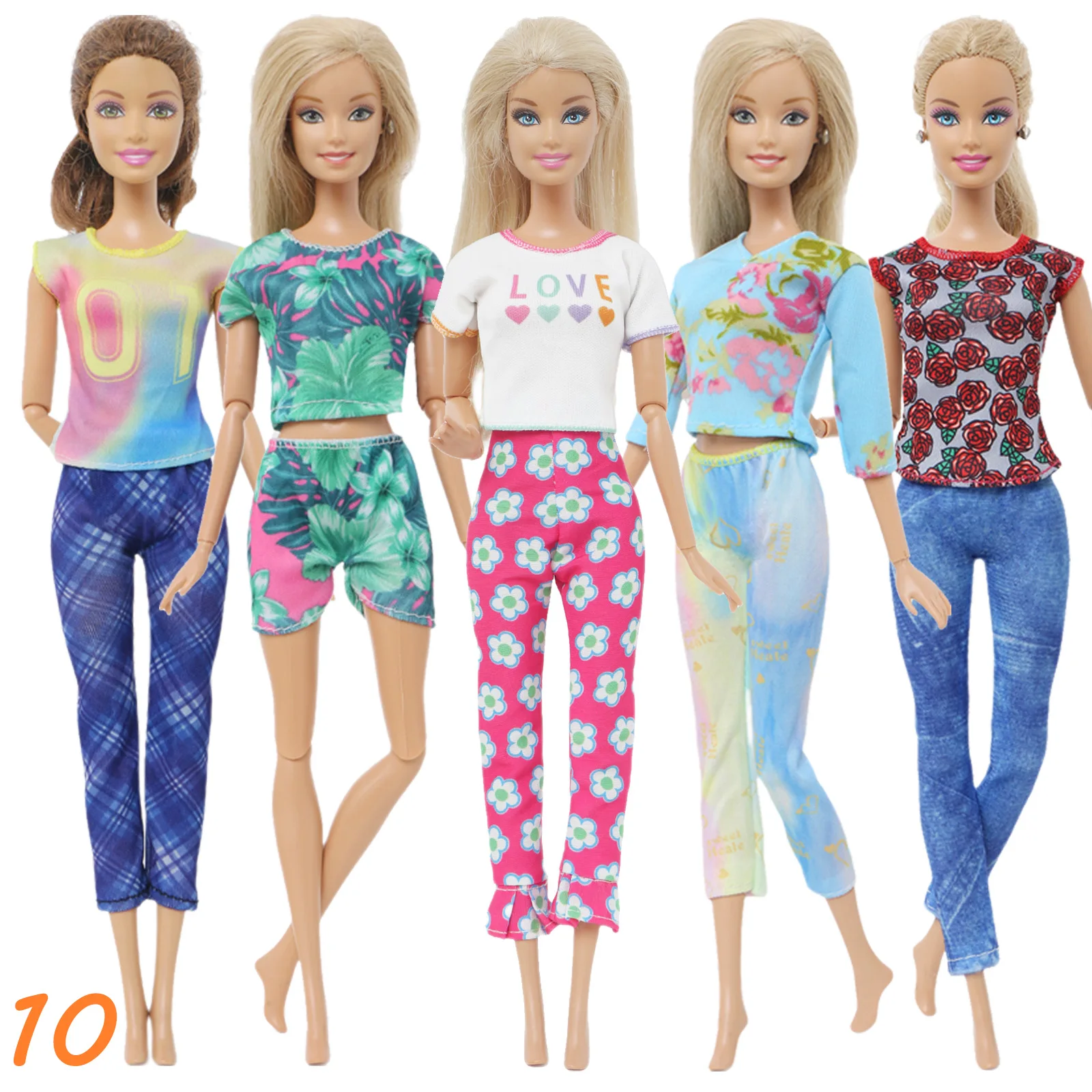 Doll Clothes 4/5 Set Fashion Daily Casual Sports Outfits For Barbie Doll