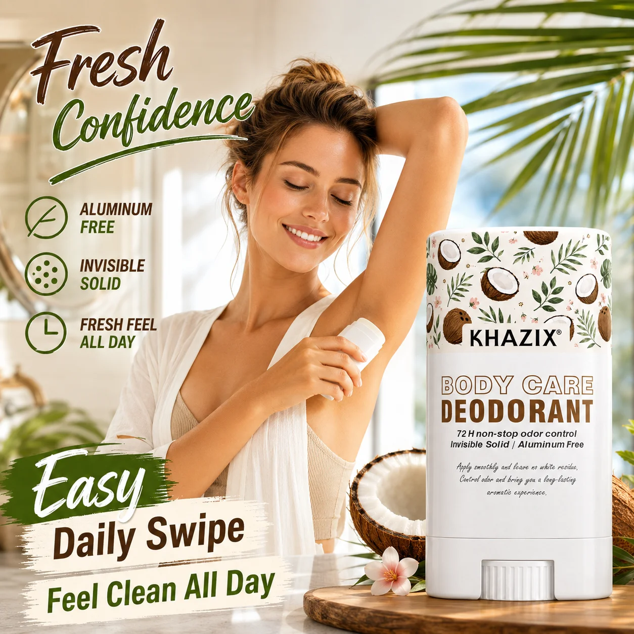 Deodorante stick per ascelle | Formula a doppia azione contro gli odori | Burro di Karité e Oli Essenziali Infusi | Freschezza Delicata e Duratura. Bo - immagine 4