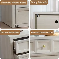 Nightstand Set of 2 W/Charging Station, 30.7" W King Size Bedside Table with 3 Drawers, Accent End Table W/Large Storage 5