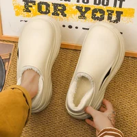 Winter Thick Bottom Men Slippers Waterproof Cotton Shoes Outdoor Indoor Couple Men Casual Shoes Fashion with Fur Warm Half Shoes - Image 6