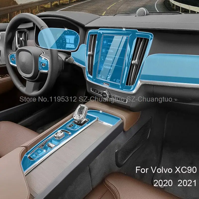 

Прозрачная пленка из ТПУ для Volvo XC90 2020 2021, для салона автомобиля, навигации, GPS, центра управления, приборной Панели навигатора, с защитой от царапин