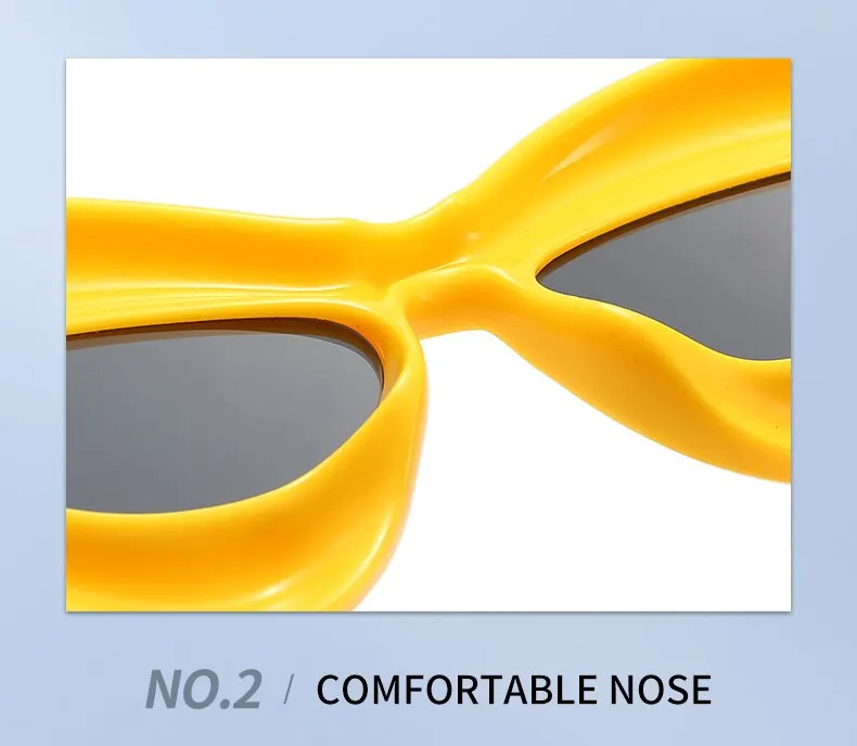 Lunettes de soleil à lèvres Sexy couleur bonbon Unique pour femmes nouvelle marque jaune bleu dégradé lunettes de soleil hommes Hip Hop nuances_voghion.com