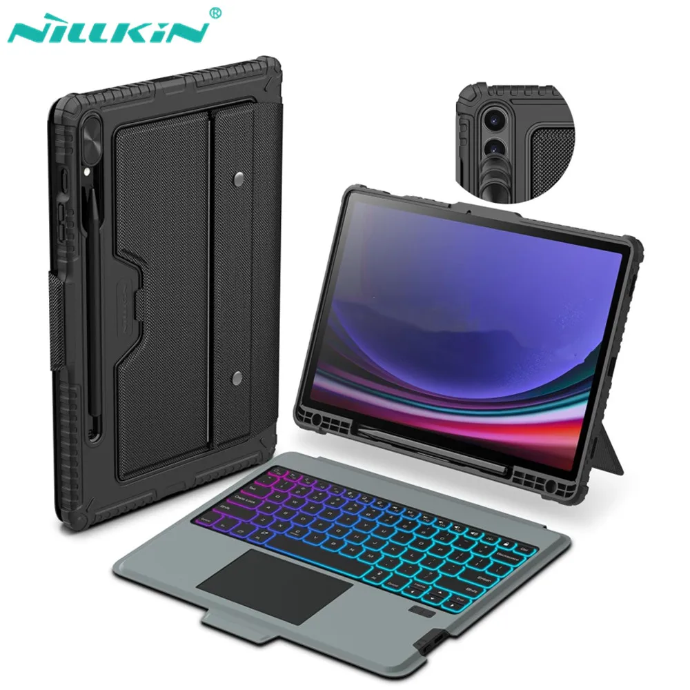Capa de Teclado Mágico com Retroiluminação Smart Cover para Samsung Galaxy Tab s8 Plus s7 Plus s7 fe