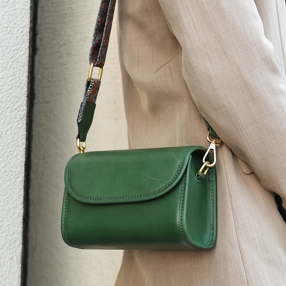 2023 Women Genuine Leather Crossbody Bag Cell Phone Bag Plant Tanned Leather One Shoulder Crossbody Bag Women's Bag