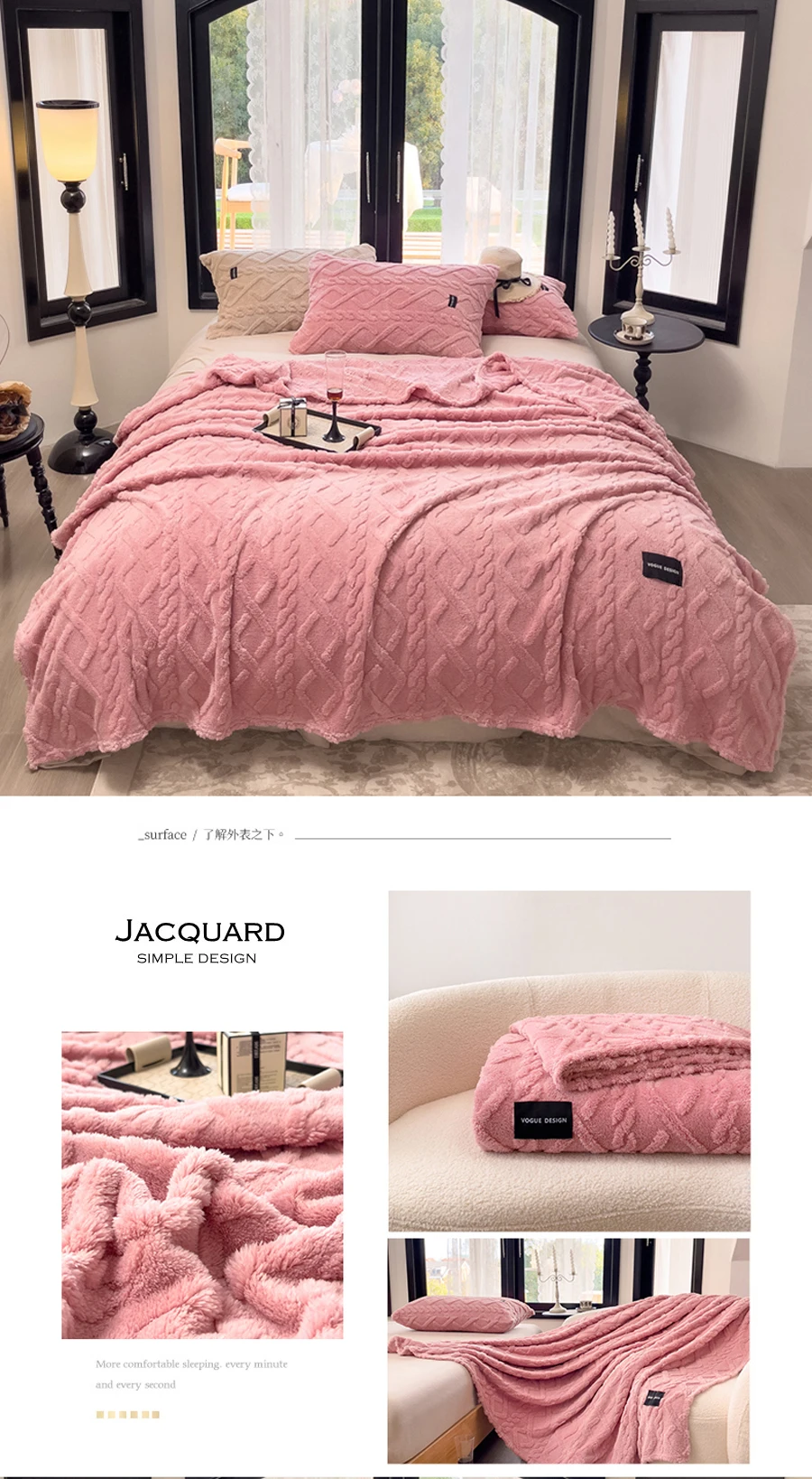 Wasart weiche warme gelbe Flanell Plaid Decke Herbst Winter Samt Fleece Stich flauschige dicke Bettwäsche Sofa werfen große Tages decke – Detail 15