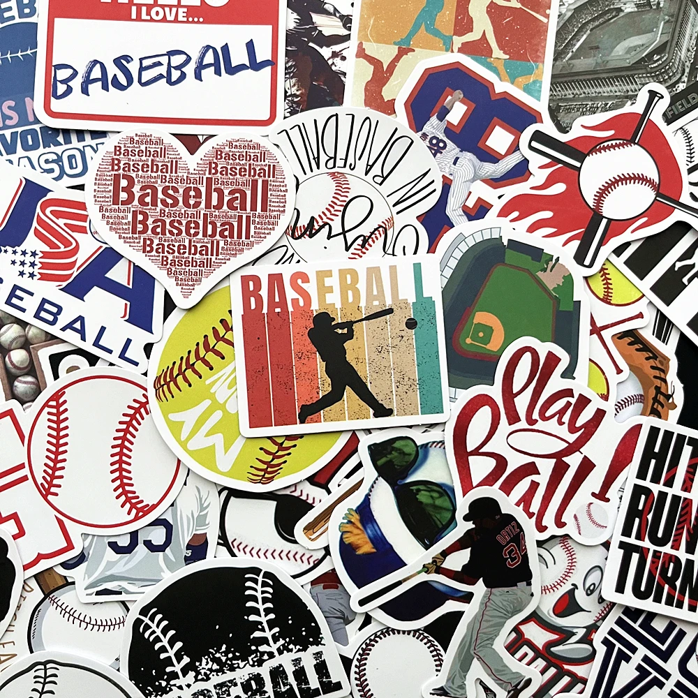 

10/52PCS Baseball Sports Sticker Kids Toys Cool Aesthetic Stationery Notebook Laptop Car Scrapbook Bike Planner Luggage Stickers