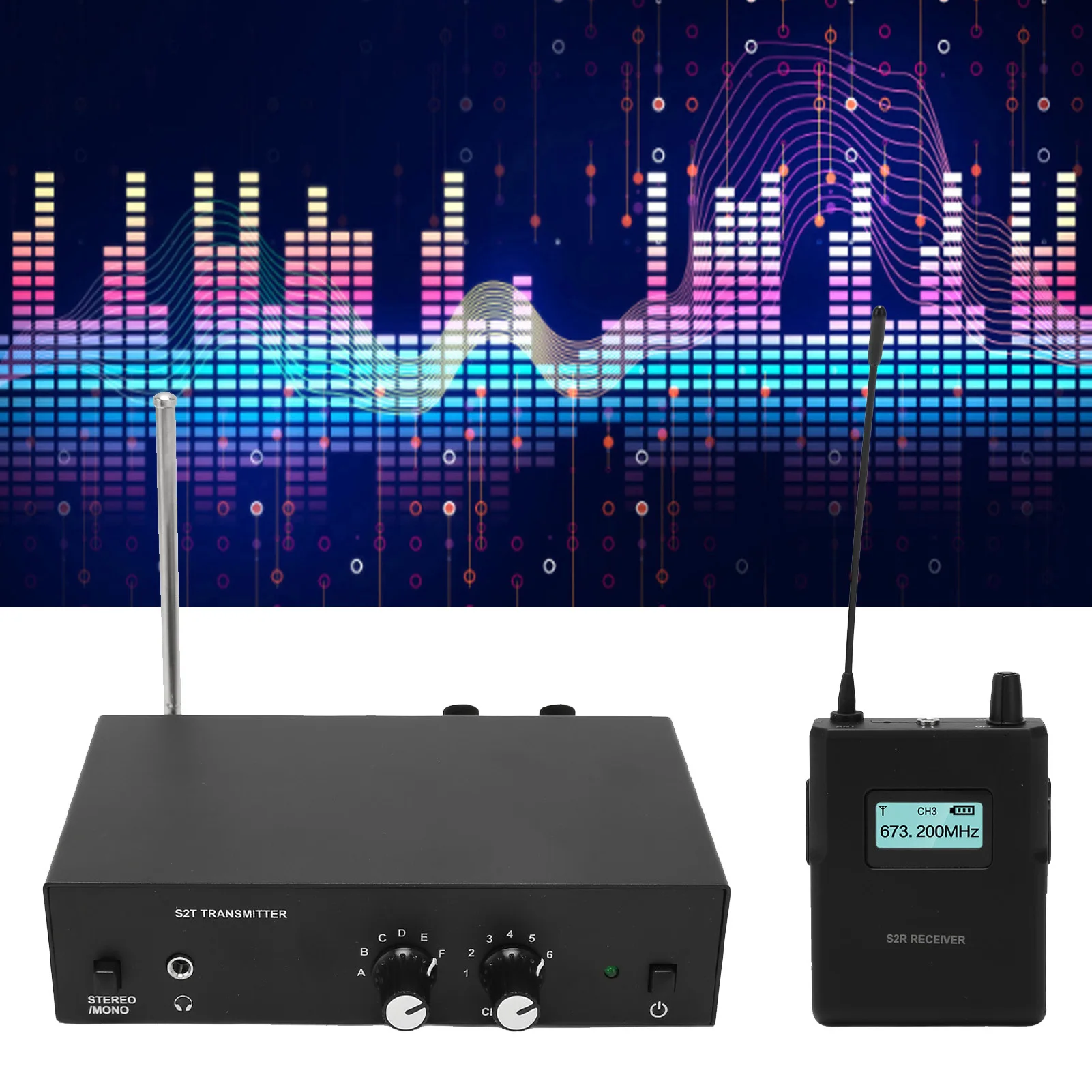 ANLEON S2T 무선 모니터 시스템 송신기, UHF 스테레오 무선 IEM 시스템, 526-535Mhz, 100-240V