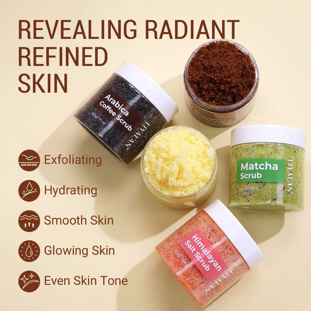 Body Scrub Sea Salt Body Scrub Exfoliating Smooth Skin Rejuvenation Moisturizing Turmeric Coffee Matcha Brown Sugar Himalayan Salt Cleaning