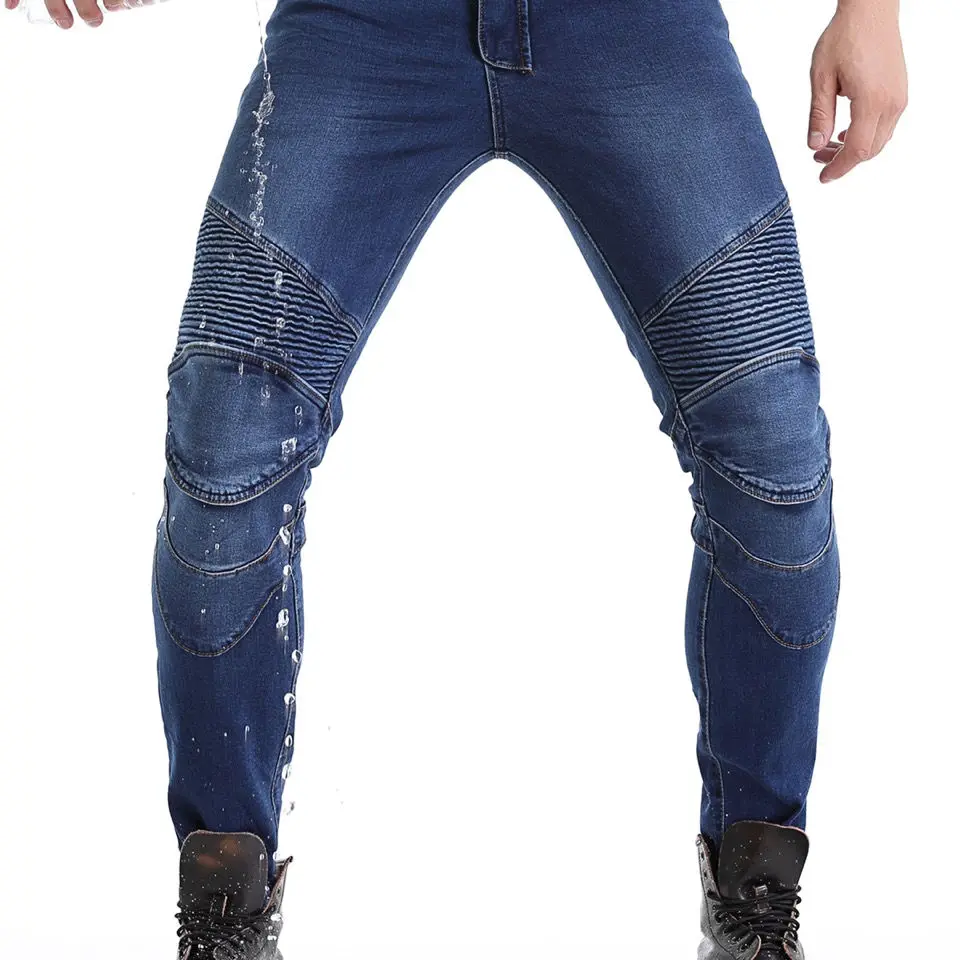 Heren Jeans Borduurwerk Motorbroek Pantalon Motorcross Riem Beschermende Kleding Motorrijbewijs Test Motos Jeans