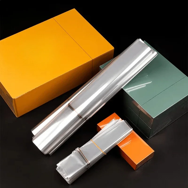 

100 шт. Bopp упаковочная пленка чай подарочная коробка для сигарет Золотая шелковая пленка прозрачная термоусадочная пластиковая упаковочная пленка