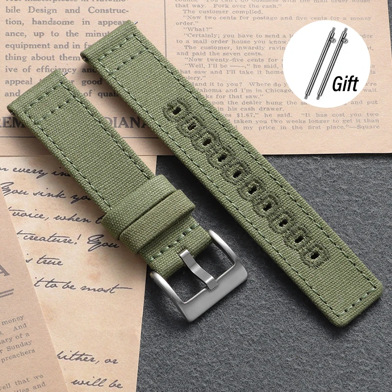 Deluxe Woven Canvas Braided Nylon Watch Band - Durable Premium Strap