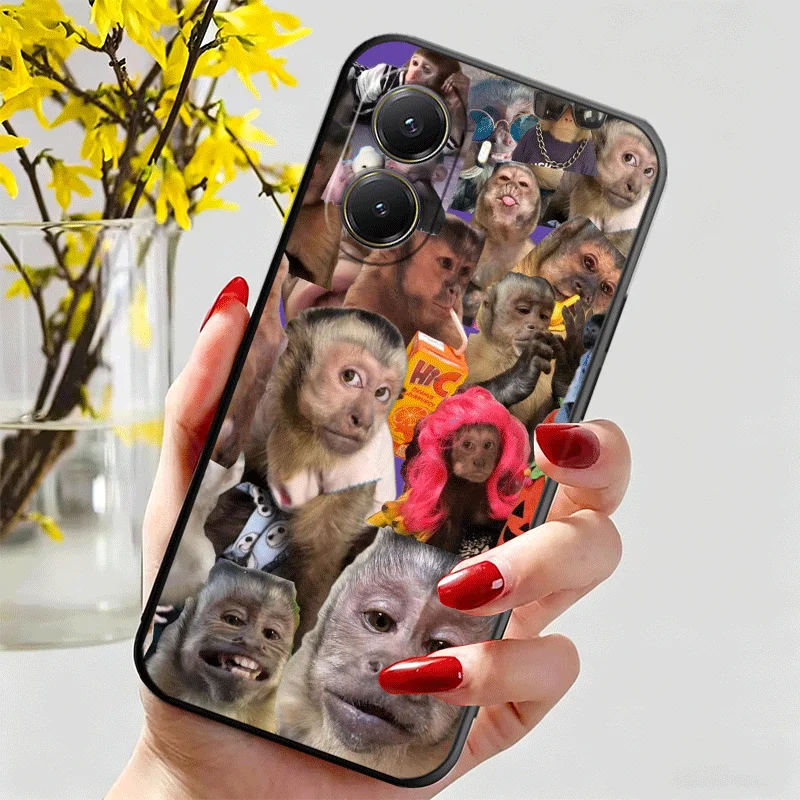 Silicone Phone Case with Monkey Meme Design
