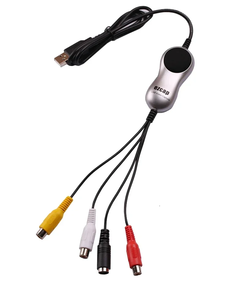 Ezcap170 USB 2.0 8MM VHS Video Tape Cassette Player AV S-videocamera Videocamera Scheda di acquisizione video TV Box Registra su PC Windows - immagine 3