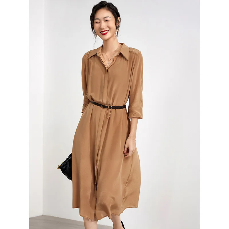 Двухслойное тяжелое шелковое плать