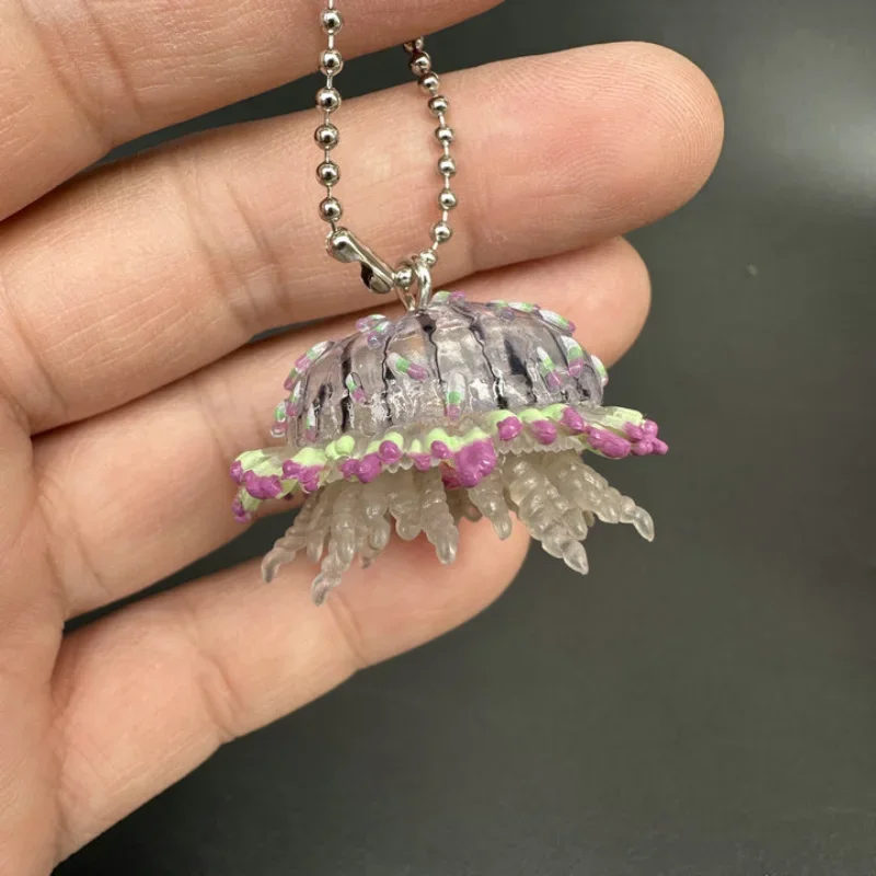 Jellyfish Keychain Gashapon Capsule Toy Simulation Marine Organism Model Toy Stereogram Gacha Pendants Gifts