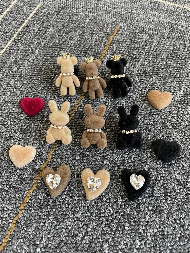 Lovely Rhinestone Bunny Bear Shoe Charms For Laces Diy Women