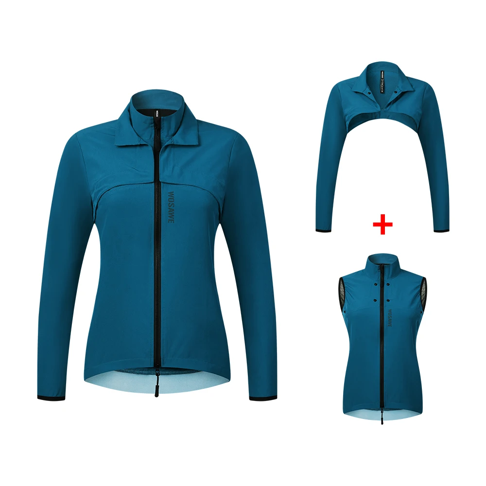 Sport Jacket WOSAWE Womens Ultralight Cycling Jacket Anti-UV Windproof Cycling Jersey MTB Bike Windcoat Hiking Jacket Bicycle Clothes