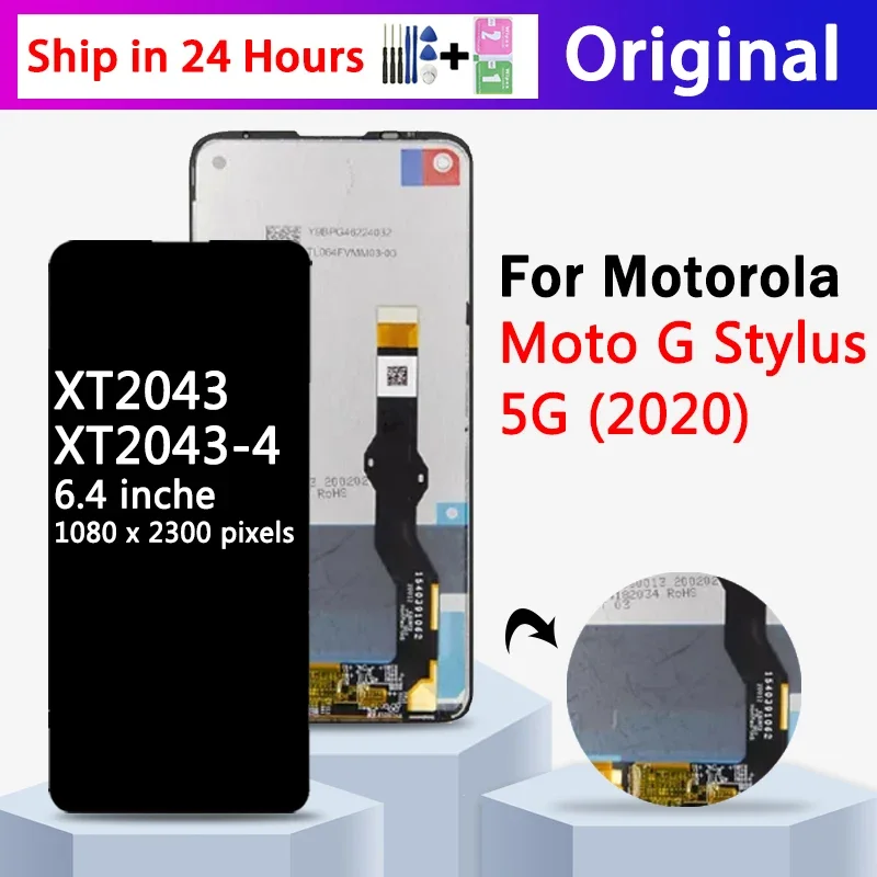 

Оригинальный ЖК-дисплей для Motorola Moto G Stylus 2020 XT2043, сенсорный экран, дигитайзер в сборе для Moto G, стилус, дисплей