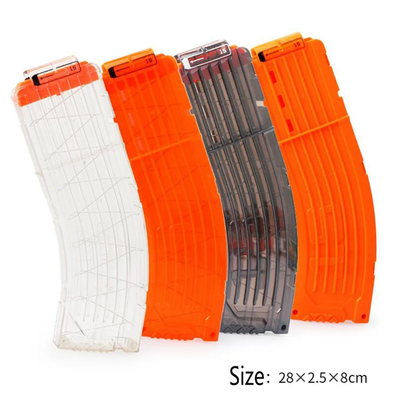 

6/15 Orange Reload Clip For Magazine Round Darts Replacement Toy Gun Soft Bullet Reloading Clip Toy Hunting Accessories