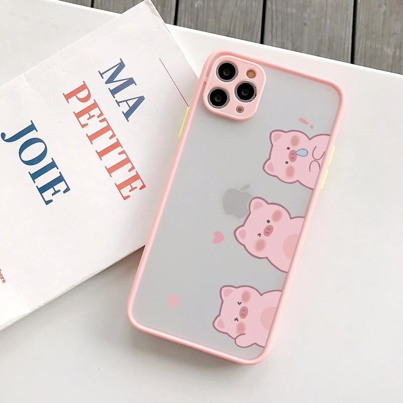 Adorable Pink Pig Cartoon Shockproof Phone Case - Durable and Stylish Back Cover