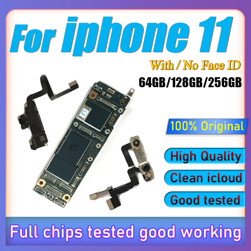 Original-Clean-iCloud-Mainboard-For-iphone-11-Motherboard-With-System ...