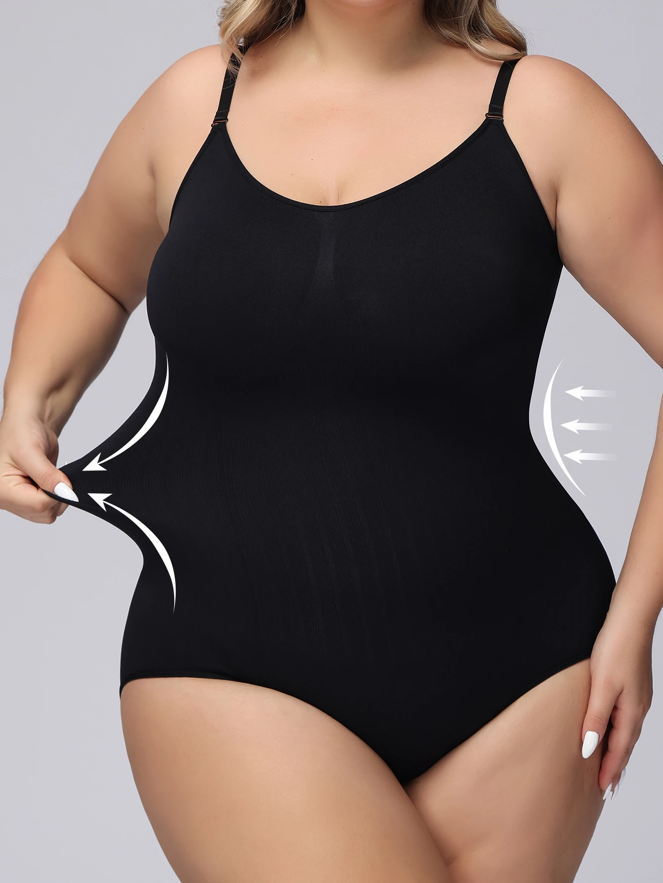 Women’s seamless plus-size underwear hip lift, belly tuck, waist strap sexy one-piece shapewear Best Sellers In Plus Sized Clothing