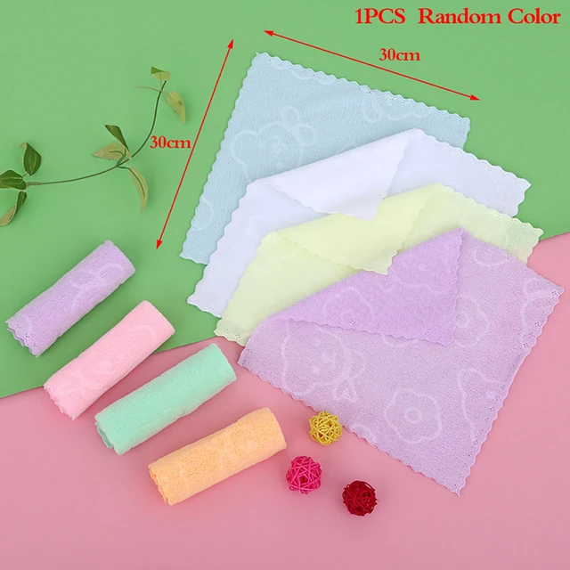 4 Színes Nyomtatás Baba Törülköző Gyermekek Törölközők Szuper Puha Gondozás Erős Abszorbens Fürdő Horog Kis Négyzet Gyerekeknek - Image 2